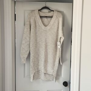 Free People plunge neck long sweater